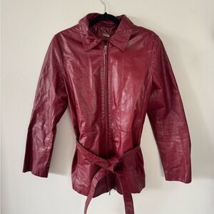 Danier Women's Red Leather Jacket